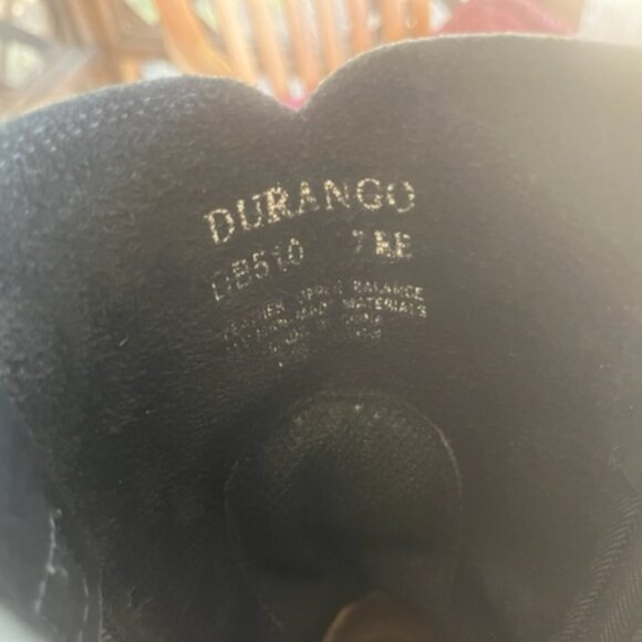 Unisex Square Toe Durango Black Leather Boots - Picture 5 of 5